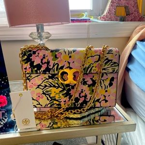 Tory Burch floral handbag with chain strap brand new with tags